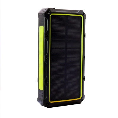 Baterie externa solara A+, Emeszon®, 36000 mAh, Type C USB 3A, incarcare wireless, IP66, LED, Quick Charge 3.0, negru-verde