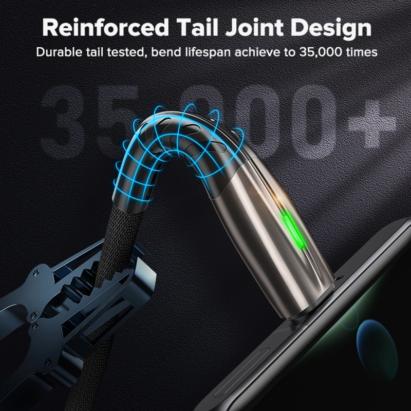 Cablu date LED si incarcare rapida 5A 1m, Emeszon®, Type-C USB transfer date, incarcare telefon tableta, Quick Charge 3.0, rosu