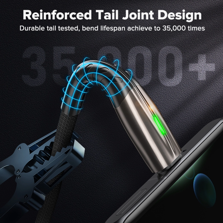 Cablu date LED si incarcare rapida 5A 1m, Emeszon®, Type-C USB transfer date, incarcare telefon tableta, Quick Charge 3.0, rosu Cablu date LED si incarcare rapida 5A 1m, Emeszon®, Type-C USB transfer date, incarcare telefon tableta, Quick Charge 3.0, rosu