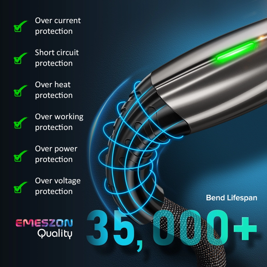 Cablu date LED si incarcare rapida 5A 1m, Emeszon®, Type-C USB transfer date, incarcare telefon tableta, Quick Charge 3.0, rosu Cablu date LED si incarcare rapida 5A 1m, Emeszon®, Type-C USB transfer date, incarcare telefon tableta, Quick Charge 3.0, rosu