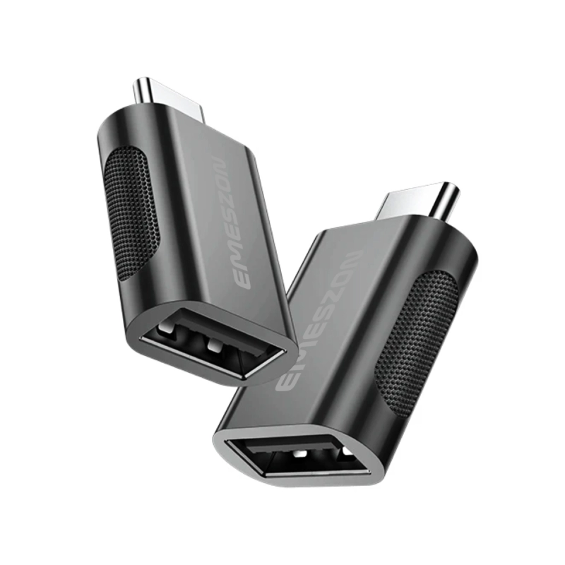 Adaptor cablu Conversie OTG USB 3.1 la Type-C, Emeszon®, transfer date pana la 10Gbps, aliaj zinc, converteste USB Type C, negru