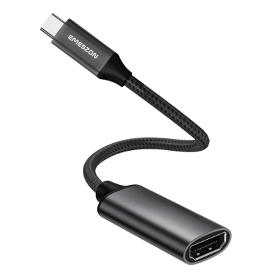 Adaptor USB Type-C la HDMI 4K 60Hz, Emeszon®, converteste USB 3.1 OTG USB-C la HDMI pentru telefon, TV, laptop, PC, negru