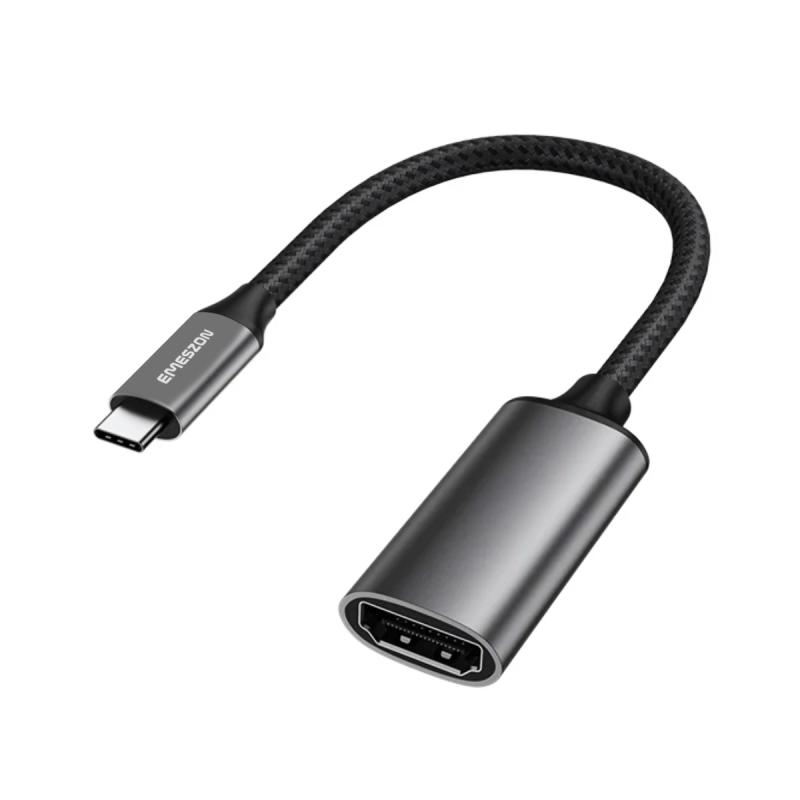 Adaptor USB Type-C la HDMI 4K 60Hz, Emeszon®, converteste USB 3.1 OTG USB-C la HDMI pentru telefon, TV, laptop, PC, negru