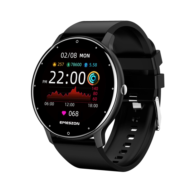 Ceas Smartwatch si bratara fitness, Emeszon® A23 IP67, Bluetooth, Notificari social media, Monitorizare activitati fizice, negru