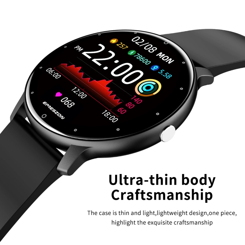 Ceas Smartwatch si bratara fitness, Emeszon® A23 IP67, Bluetooth, Notificari social media, Monitorizare activitati fizice, negru