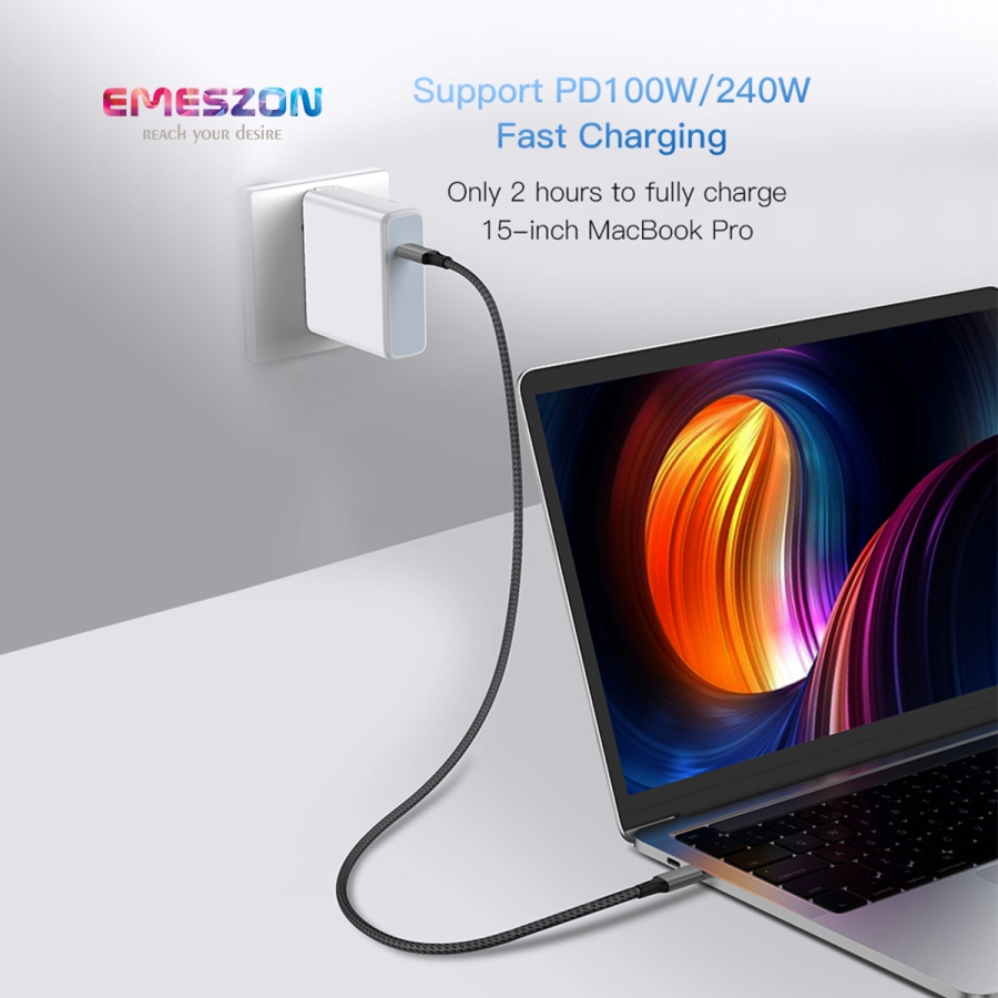 Incarcator retea Dual Type-C, Hoco N29, PD 35W, 2 porturi + Cablu Date Incarcare Tip C 100W-240W Emeszon®, 8K 4K 60Hz, negru