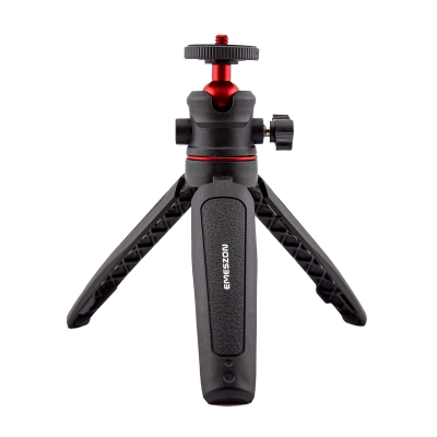 Trepied mini TM-02 EMESZON®, Filet 1/4 inch, Cap rotativ 360°, Coldshoe, Selfie stick si Trepied pentru camere Foto Video, negru