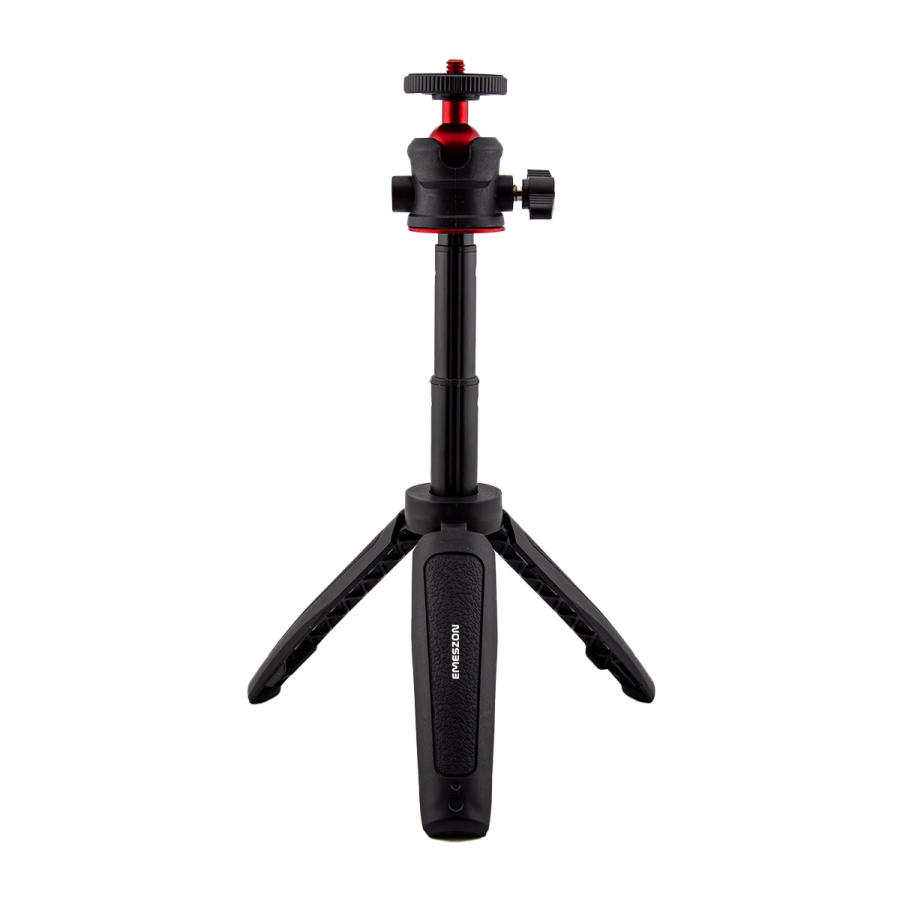 Trepied mini TM-02 EMESZON®, Filet 1/4 inch, Cap rotativ 360°, Coldshoe, Selfie stick si Trepied pentru camere Foto Video, negru