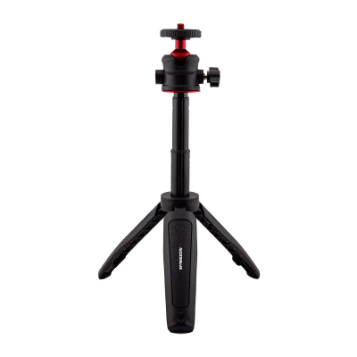 Trepied mini TM-02 EMESZON®, Filet 1/4 inch, Cap rotativ 360°, Coldshoe, Selfie stick si Trepied pentru camere Foto Video, negru