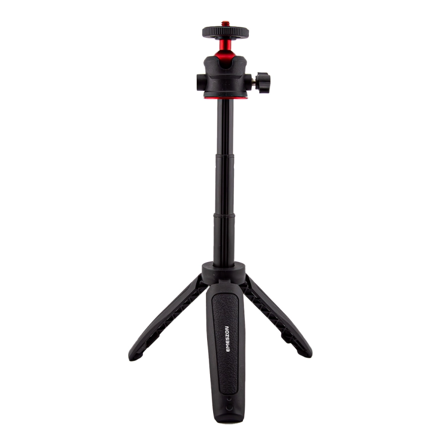 Trepied mini TM-02 EMESZON®, Filet 1/4 inch, Cap rotativ 360°, Coldshoe, Selfie stick si Trepied pentru camere Foto Video, negru