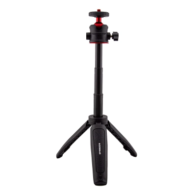 Trepied mini TM-02 EMESZON®, Filet 1/4 inch, Cap rotativ 360°, Coldshoe, Selfie stick si Trepied pentru camere Foto Video, negru