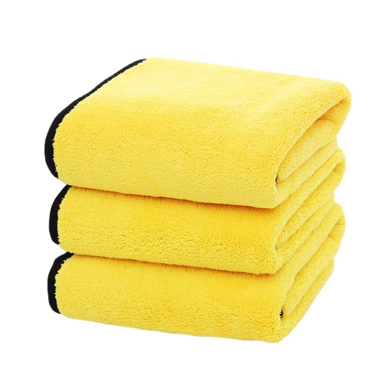 Laveta din Microfibra pura si super absorbanta EMESZON®, 30x30 cm, 800 GSM, pentru curatare masina, geamuri, monitor, gri-galben