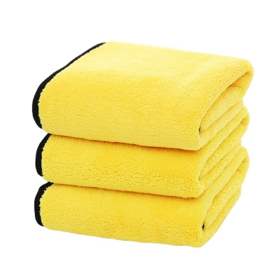 Laveta din Microfibra pura si super absorbanta EMESZON®, 30x30 cm, 800 GSM, pentru curatare masina, geamuri, monitor, gri-galben