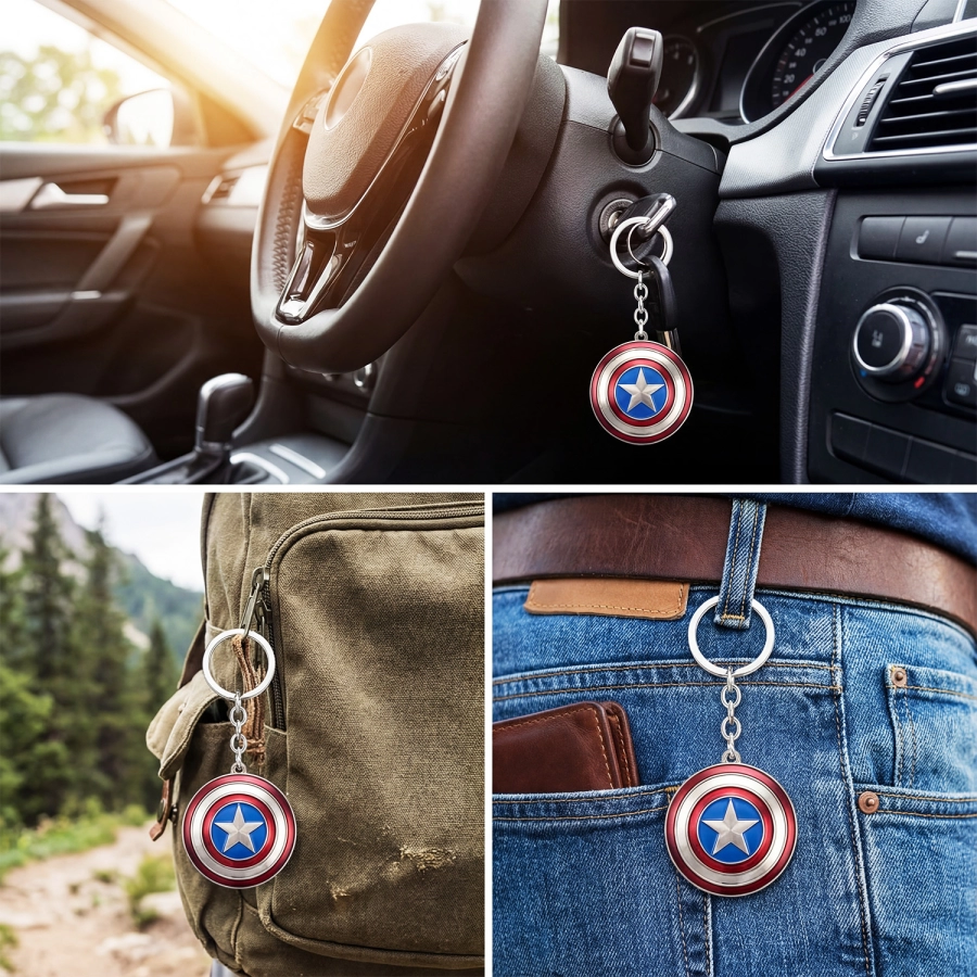 Breloc chei, model scut Captain America Avangers