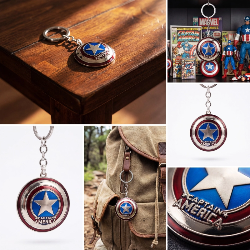 Breloc chei, model scut Captain America Avangers
