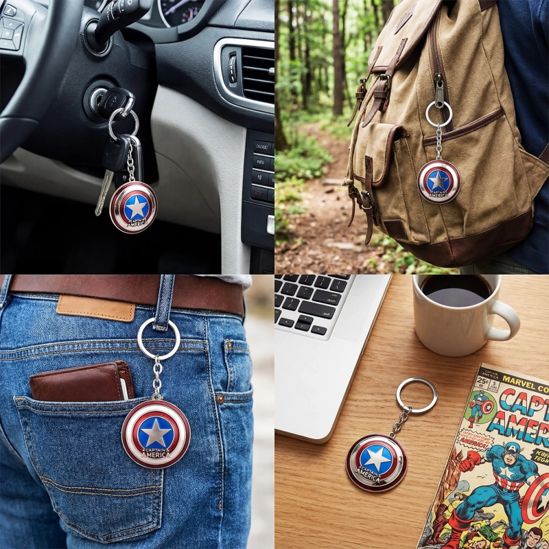 Breloc chei, model scut Captain America Avangers