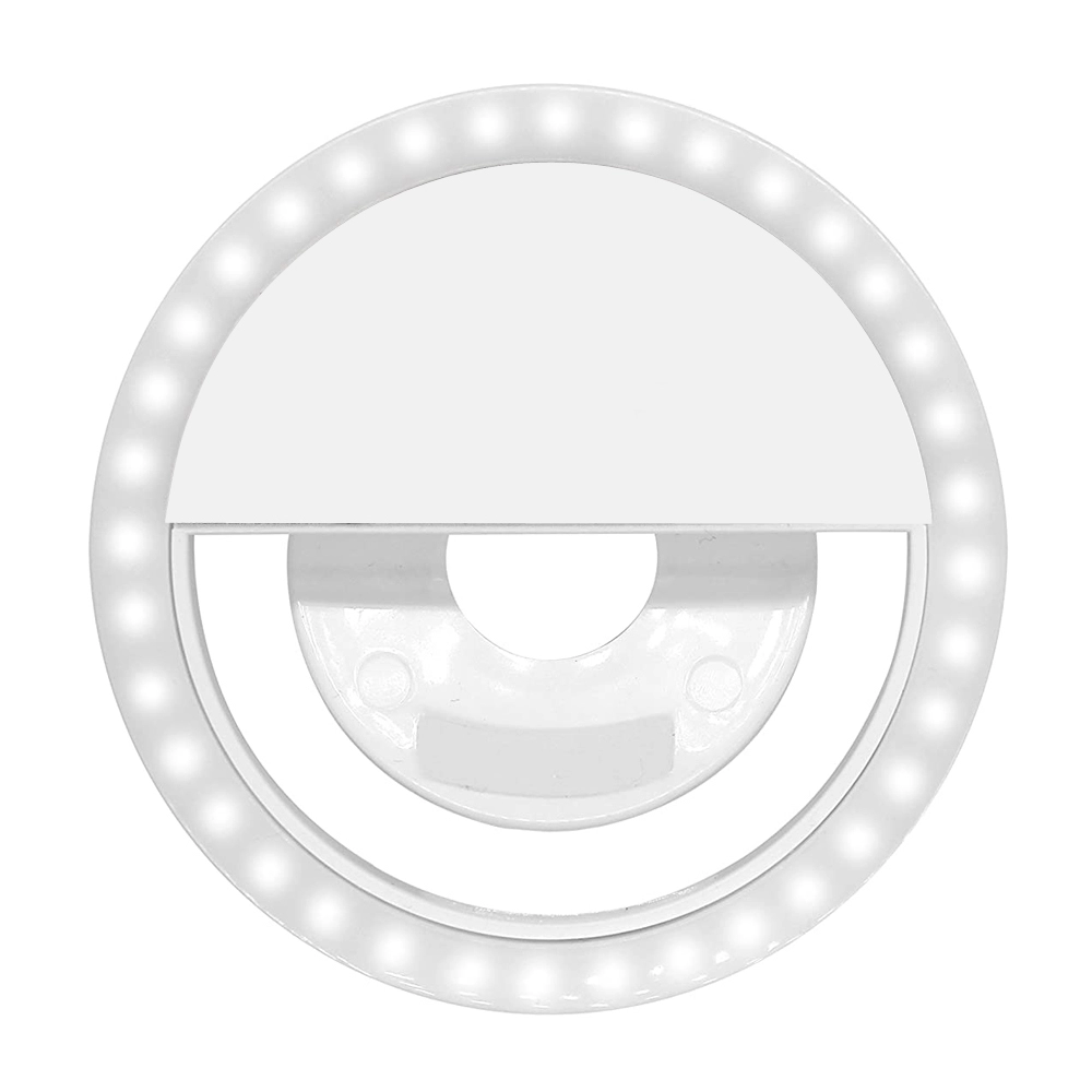 Selfie Ring Light LED, Anpro, telefon mobil smartphone tableta, contine acumulator si cablu USB, incarcare micro USB 5V, alb Selfie Ring Light LED, Anpro, telefon mobil smartphone tableta, contine acumulator si cablu USB, incarcare micro USB 5V, alb