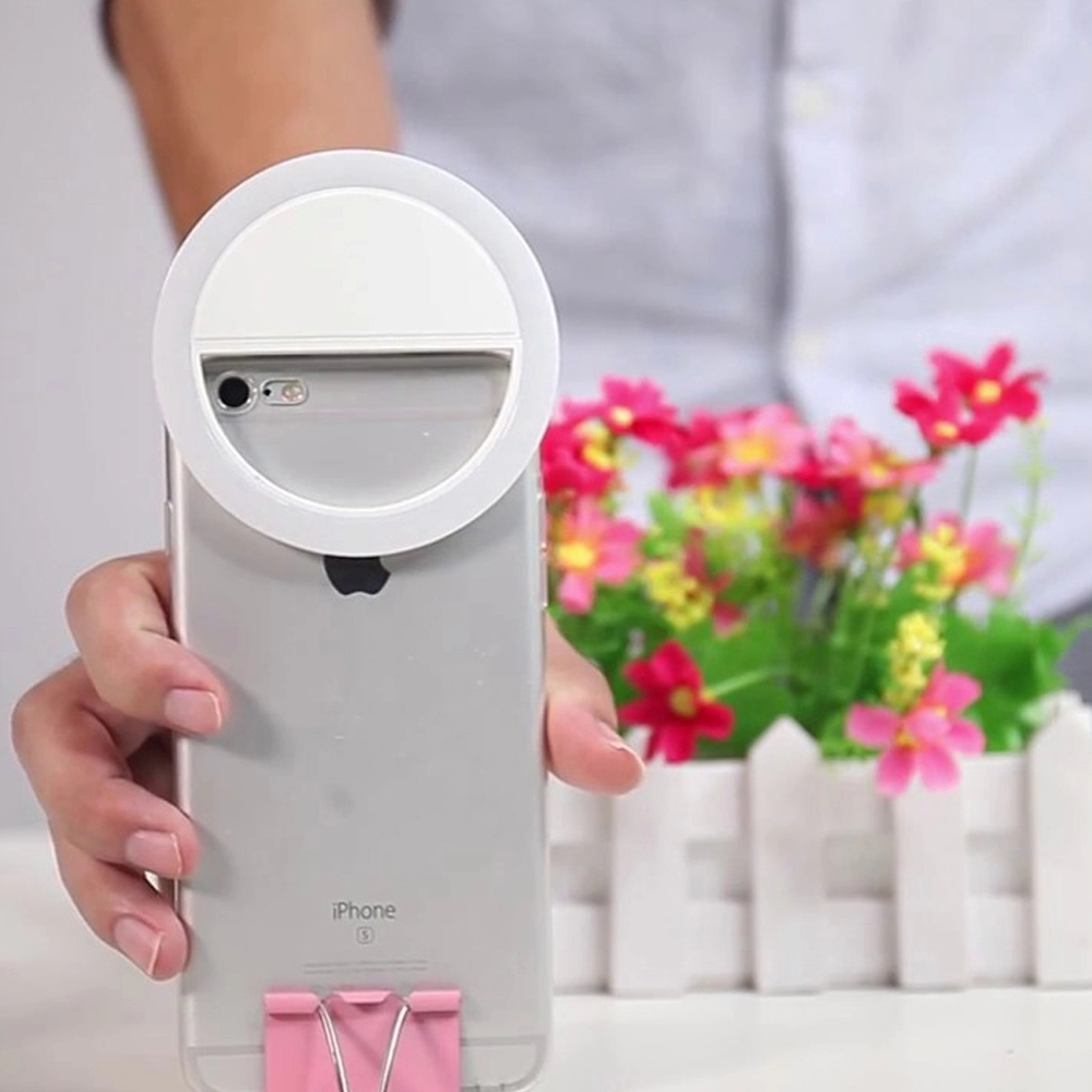 Selfie Ring Light LED, Anpro, telefon mobil smartphone tableta, contine acumulator si cablu USB, incarcare micro USB 5V, alb Selfie Ring Light LED, Anpro, telefon mobil smartphone tableta, contine acumulator si cablu USB, incarcare micro USB 5V, alb