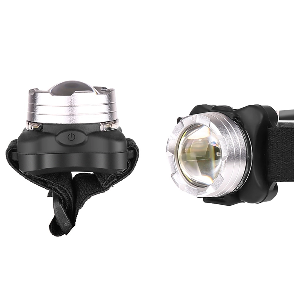 Lanterna cu fixare pe cap, Emeszon ®, LED 300 lm, acumulator cu incarcare USB la Micro USB 5V, lumina alba, rosie, strobo, negru