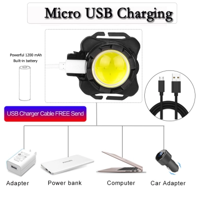 Lanterna cu fixare pe cap, Emeszon ®, LED 300 lm, acumulator cu incarcare USB la Micro USB 5V, lumina alba, rosie, strobo, negru