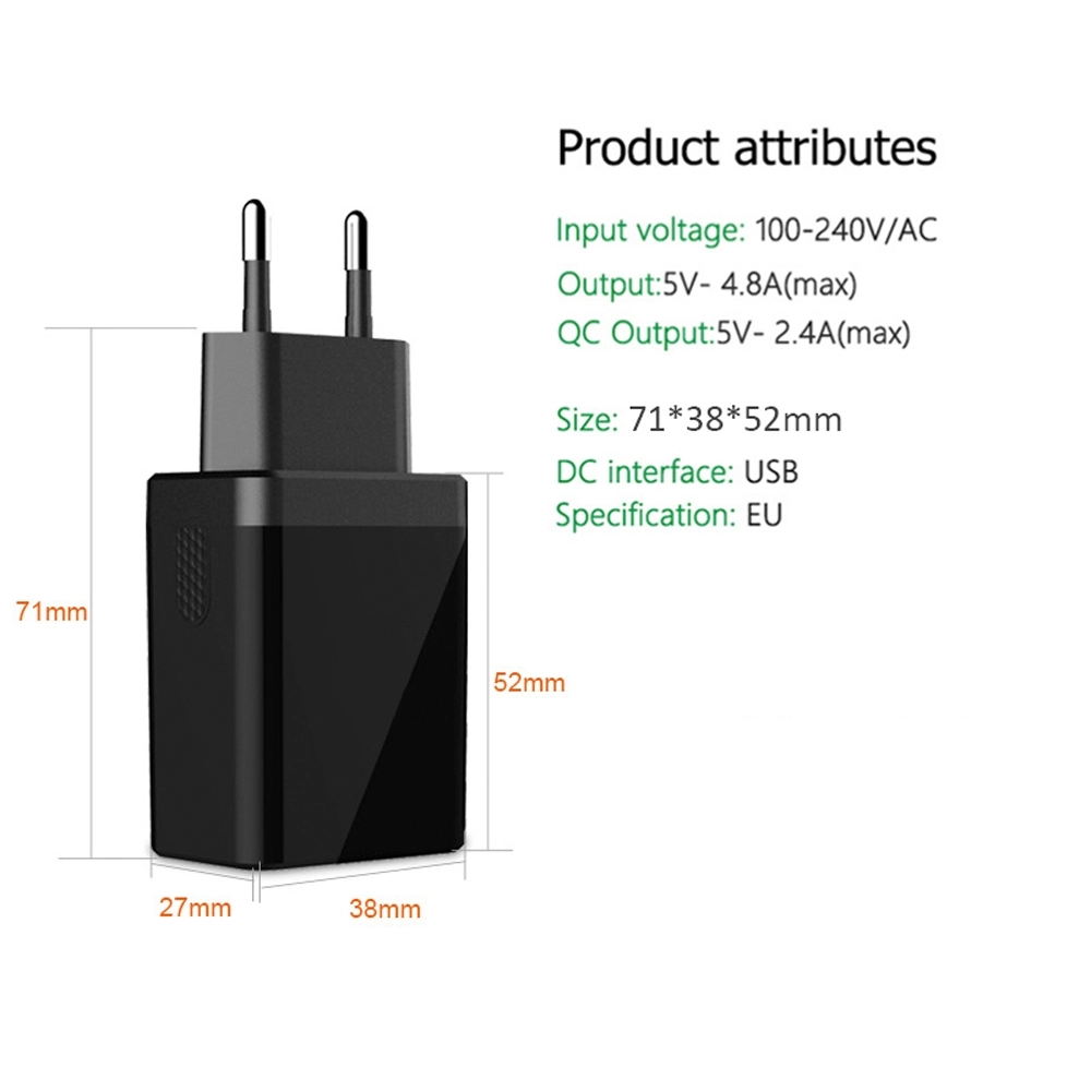 Incarcator retea dual, telefon, tableta, gopro sau baterie externa, 2 porturi USB Fast Charging 2.4A Dual Auto Detect, negru Incarcator retea dual, telefon, tableta, gopro sau baterie externa, 2 porturi USB Fast Charging 2.4A Dual Auto Detect, negru