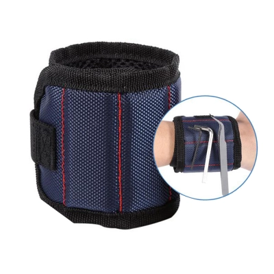 Bratara magnetica cu 6 Magneti Neodim, sustine unelte, scule de mici dimensiuni, suruburi, cuie, piulite, surubelnite, Albastru