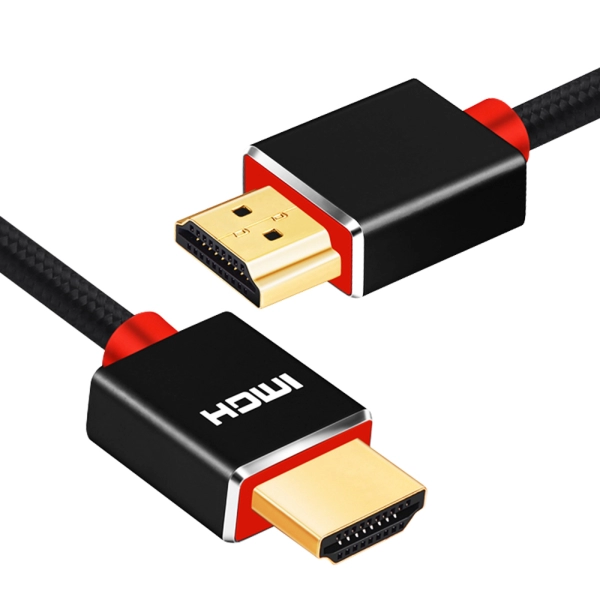Cablu HDMI tata - tata la 1m, Envisage, contacte AUR 24K, pentru 4K Ultra HD si Full HD 30 / 60 fps, husa Nylon exterior, negru