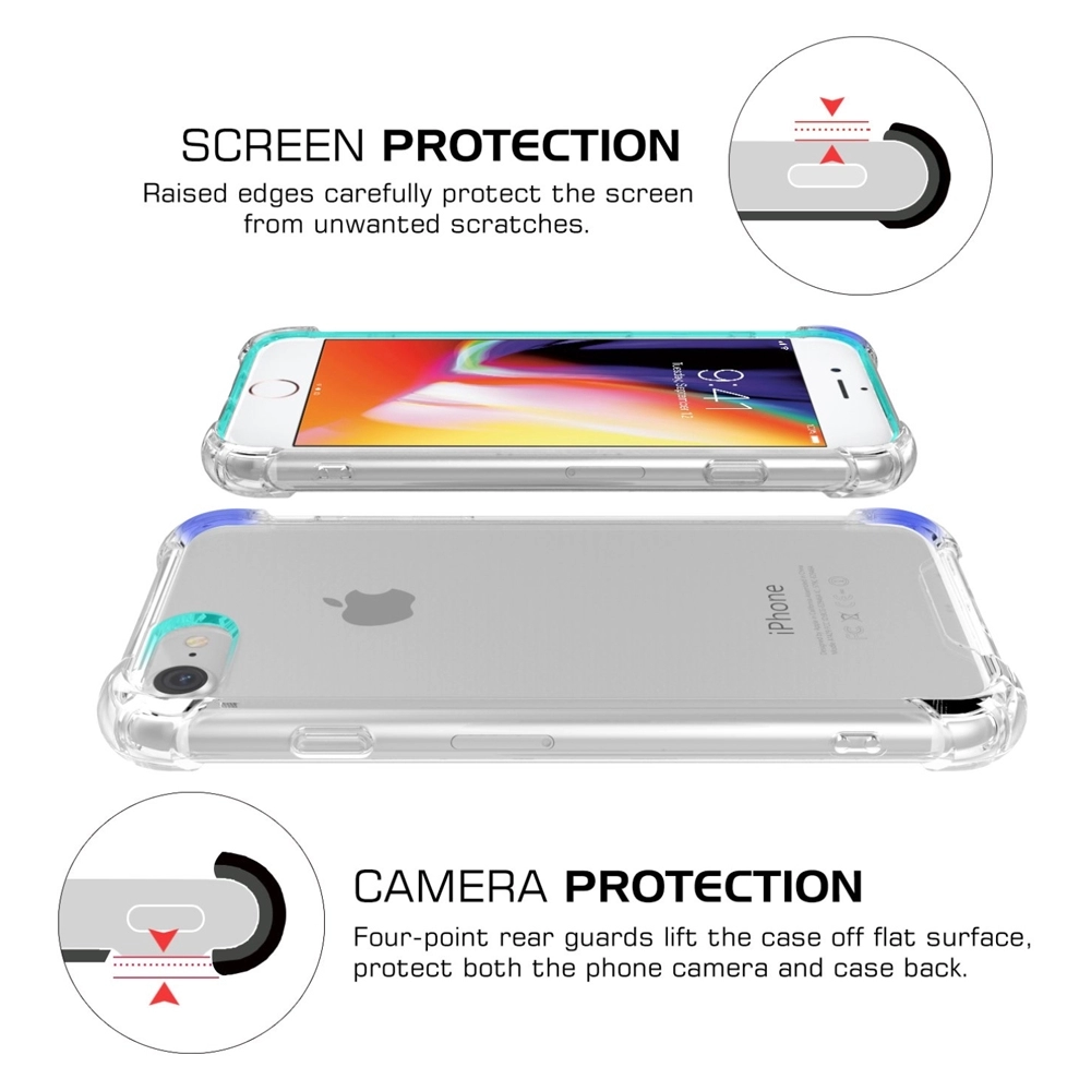 Husa telefon iPhone 8, Envisage, compatibil cu iPhone 8, model Luxury A+, Bumper din silicon si trasparenta cu dubla protectie