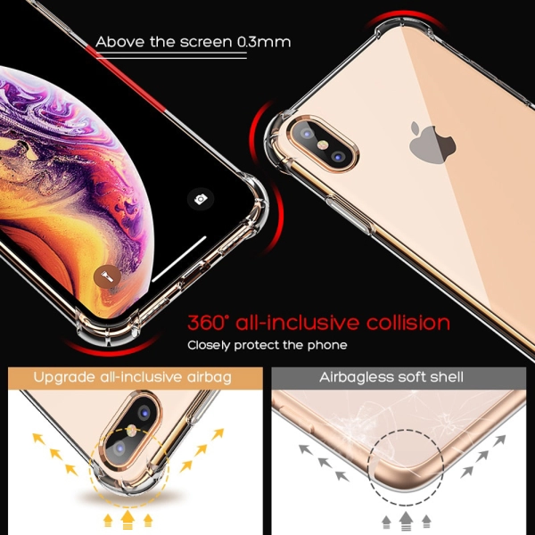 Husa telefon iPhone X, Envisage, compatibil cu iPhone X, model Luxury A++, Bumper din silicon si trasparenta cu dubla protectie