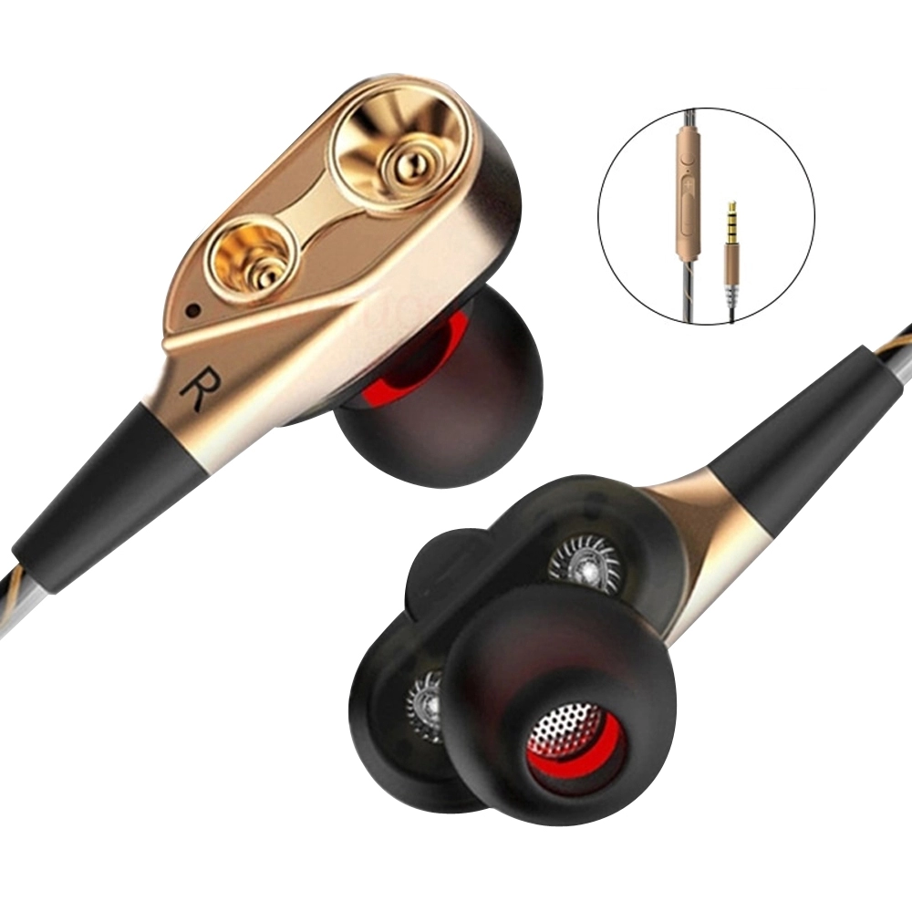 Casti stereo aurite cu microfon si control volum, Fangtuosi Earbuds, cablu flexibil, jack smartphone telefon tableta, gold Casti stereo aurite cu microfon si control volum, Fangtuosi Earbuds, cablu flexibil, jack smartphone telefon tableta, gold
