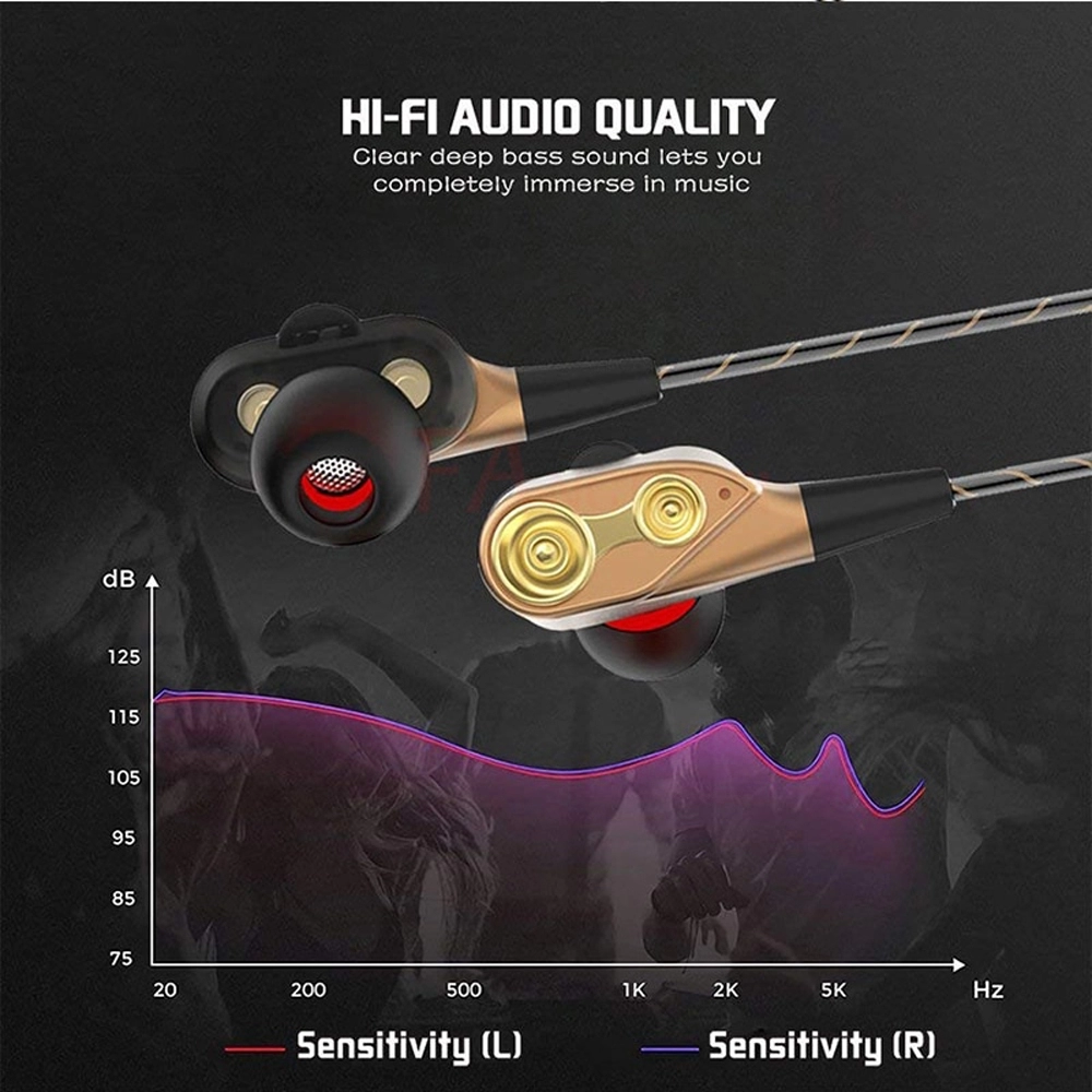 Casti stereo aurite cu microfon si control volum, Fangtuosi Earbuds, cablu flexibil, jack smartphone telefon tableta, gold Casti stereo aurite cu microfon si control volum, Fangtuosi Earbuds, cablu flexibil, jack smartphone telefon tableta, gold