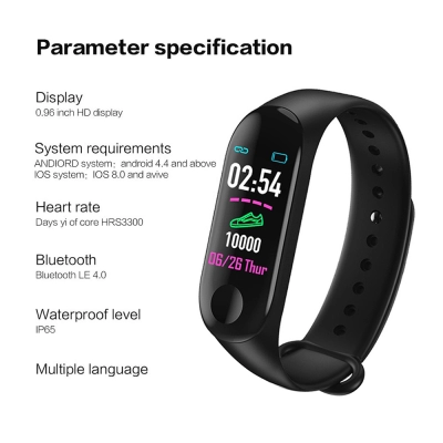 Bratara Ceas Smart Fitness Waterproof Rovtop, Tracker, Bluetooth, Notificari, Apeluri, Mesaje + Bonus Curea Albastra, negru