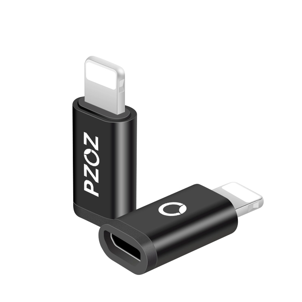 Adaptor universal Micro USB la iPhone 8 pini, PZOZ, pentru cablu telefon mobil, transfer de date si incarcare telefon, Negru Adaptor universal Micro USB la iPhone 8 pini, PZOZ, pentru cablu telefon mobil, transfer de date si incarcare telefon, Negru