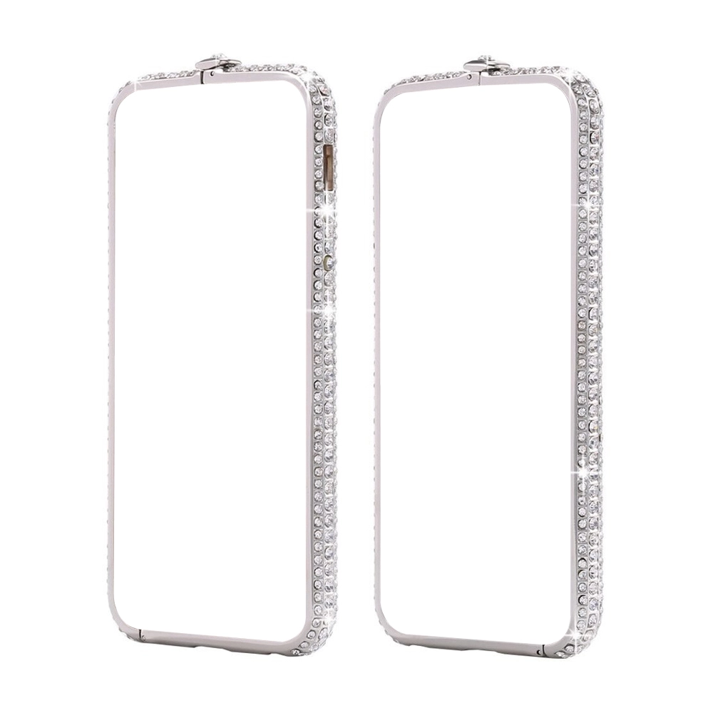 Carcasa Husa iPhone 7, Envisage, Bumper Luxury, compatibila cu iPhone 7, placata cu diamante cristale, Argintiu