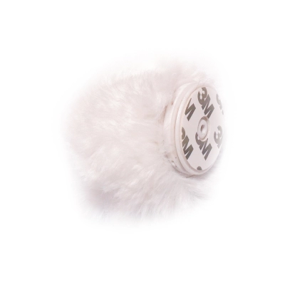 Pamponas blana pentru husa spate telefon mobil, alb