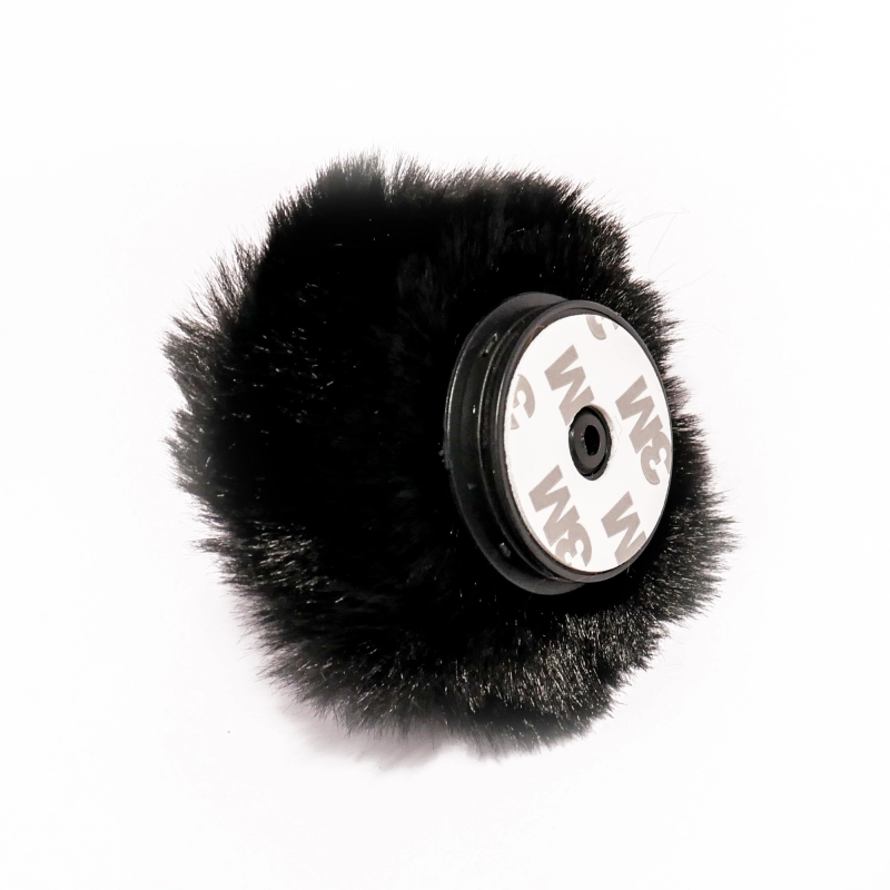 Pamponas blana pentru husa spate telefon mobil, negru