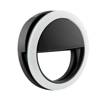 Selfie Light, Envie, Lampa lumina portabila cu inel LED, Selfie Ring Light telefon mobil smartphone, negru