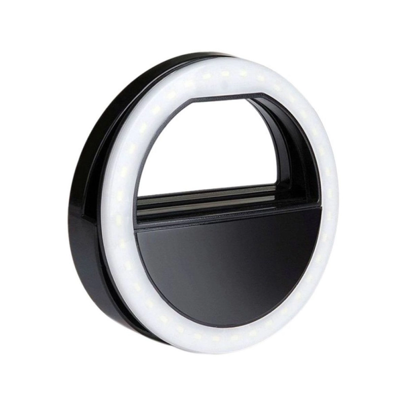 Selfie Light, Envie, Lampa lumina portabila cu inel LED, Selfie Ring Light telefon mobil smartphone, negru
