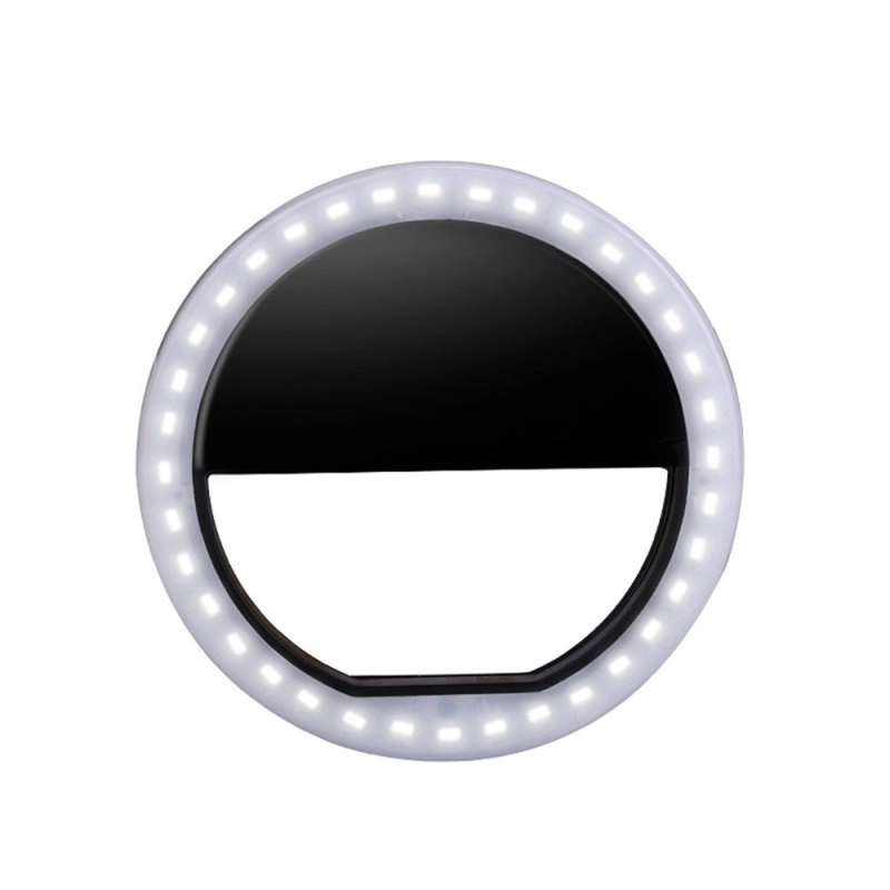 Selfie Light, Envie, Lampa lumina portabila cu inel LED, Selfie Ring Light telefon mobil smartphone, negru