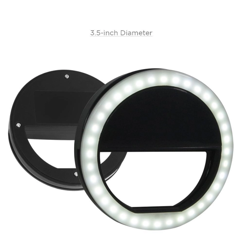 Selfie Light, Envie, Lampa lumina portabila cu inel LED, Selfie Ring Light telefon mobil smartphone, negru