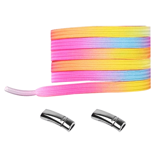 Sireturi magnetice, Envisage, pentru incaltaminte sport, prindere cu magnet, pink rainbow, multicolor, 100 cm