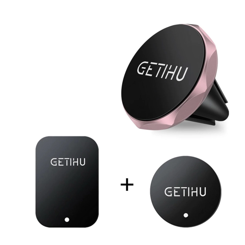Suport auto Getihu, cu magnet pentru telefoane mobile si tablete pana in 7 inch, Aur Roz
