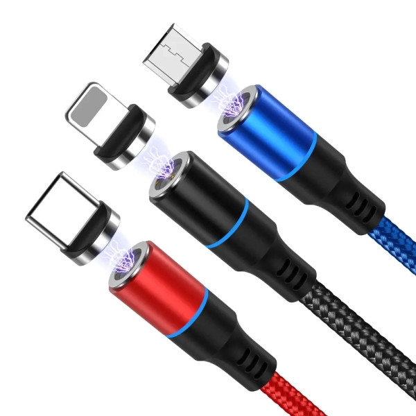 Cabluri de date telefoane | Cablu magnetic, LED, mobil, 5A