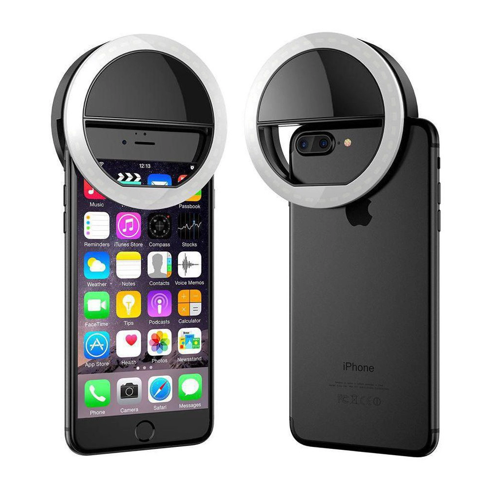 Selfie Light, Envie, Lampa lumina portabila cu inel LED, Selfie Ring Light telefon mobil smartphone, negru